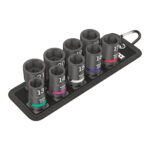 Juego de vasos de impacto Wera Belt C Impaktor 1, con correa textil y nueve vasos de alta resistencia para llaves de impacto de 1/2".
