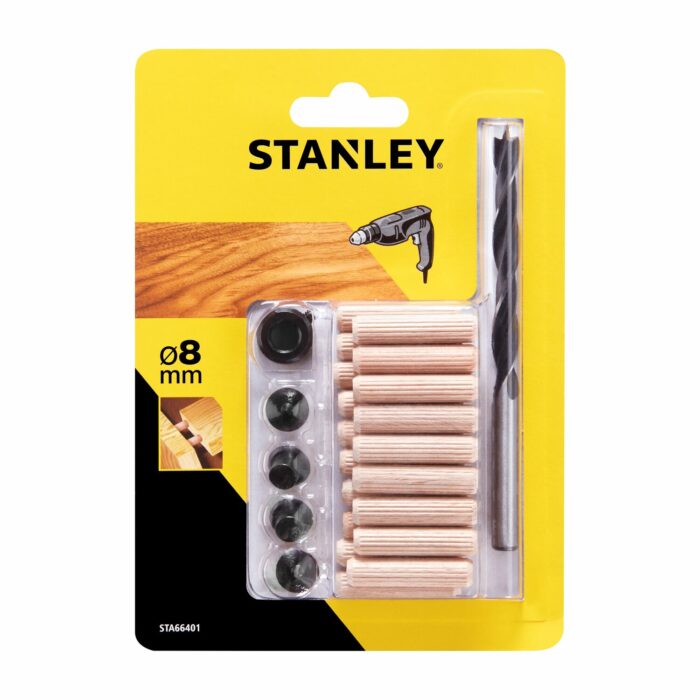 20 espigas Stanley con marcadores, tope de profundidad y broca 8mm
