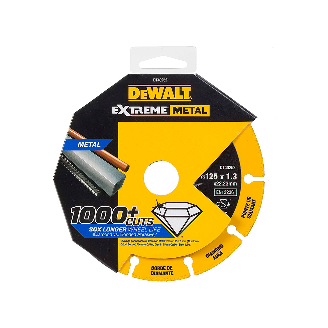 Dewalt DT40252-QZ disco de corte con borde diamantado Extreme Metal  125x1.3x22.3mm » Pro Ferretería