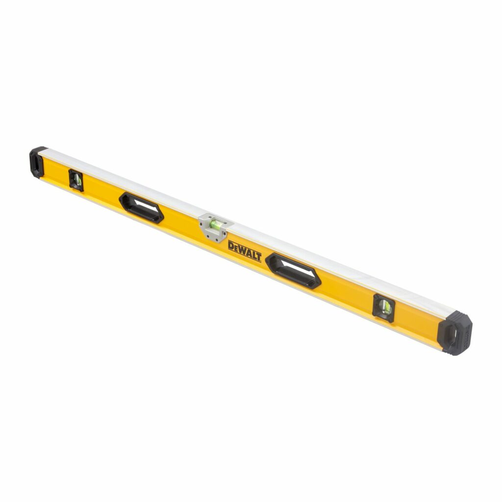 Niveau à Bulle DeWALT PRO 120 Cm – Précision 0.5 Mm/m, 2 Libelles Verticales, 1 Horizontale