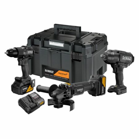 Kit DeWALT DCK3222MP2T-QW McLaren XR 18V con taladro percutor, amoladora 125 mm, llave de impacto 1/2", 2 baterías 5 Ah, cargador y maletín TSTAK.