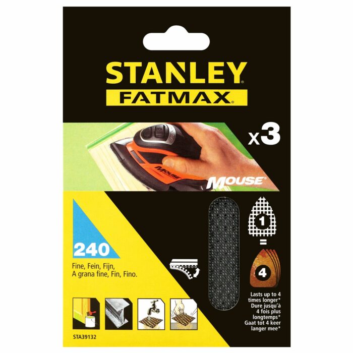 Hojas de lija grano 240 para mouse Stanley