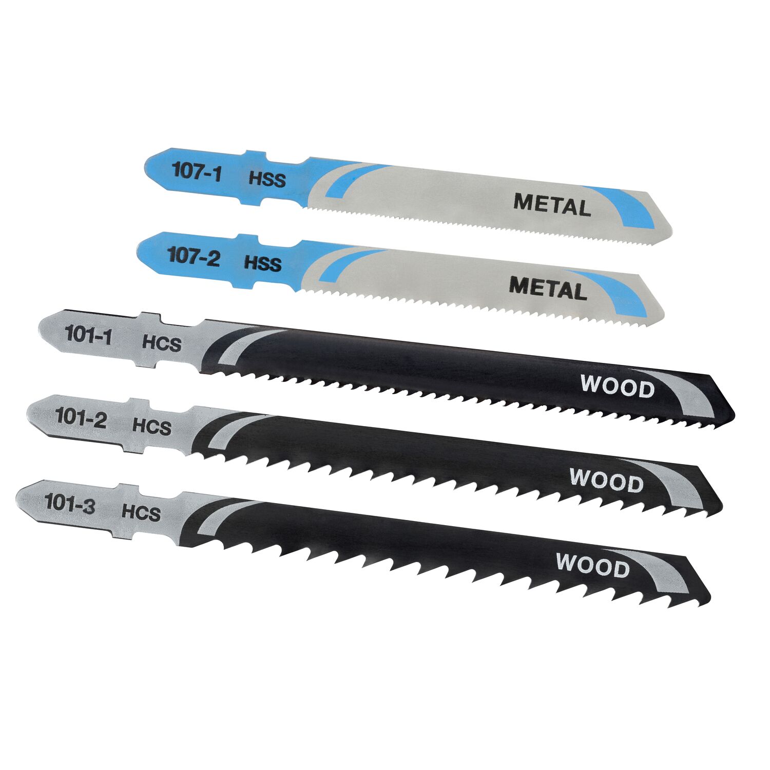 Hojas sierra de calar para madera y metal x5 HCS-HSS Stanley STA27030-XJ