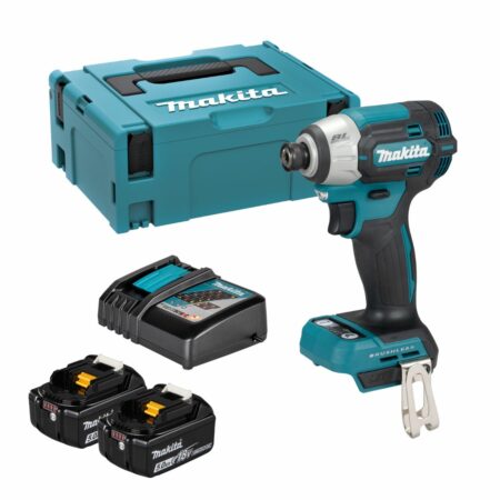 Kit Makita DTD201RTJ atornillador de impacto LXT 18V 210 Nm con dos baterías BL1850B 5,0 Ah, cargador DC18RC y maletín Makpac tipo 2