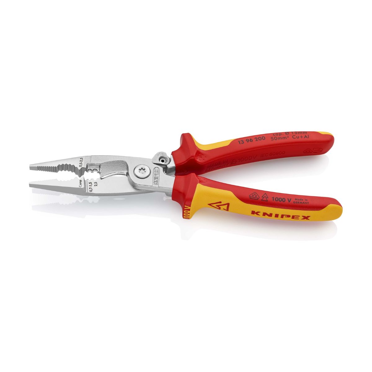 Knipex 13 96 200 alicate multifunción VDE aislado de 200 mm