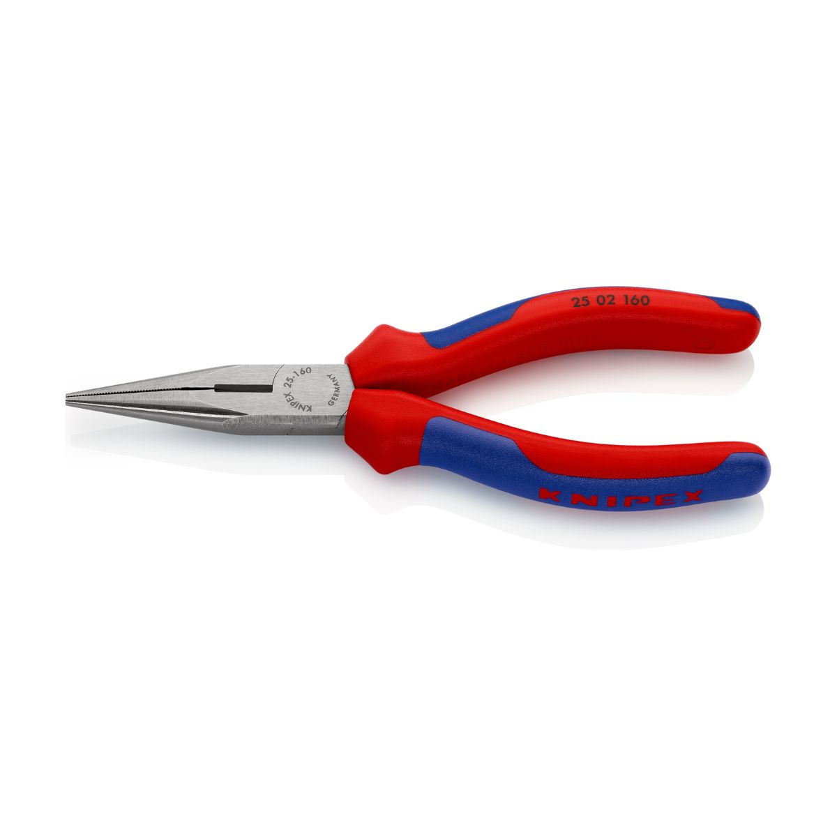 Boca semirredonda larga y cónica del alicate Knipex 25 02 160
