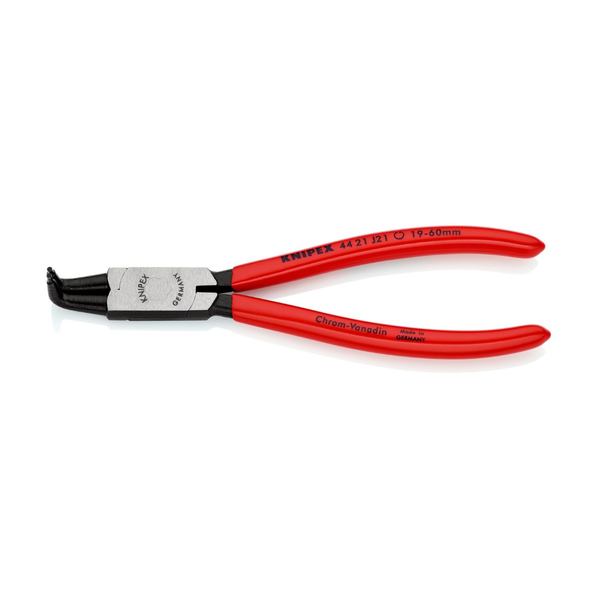 Mordazas acodadas a 90° y puntas de 1,8 mm del Knipex 44 21 J21