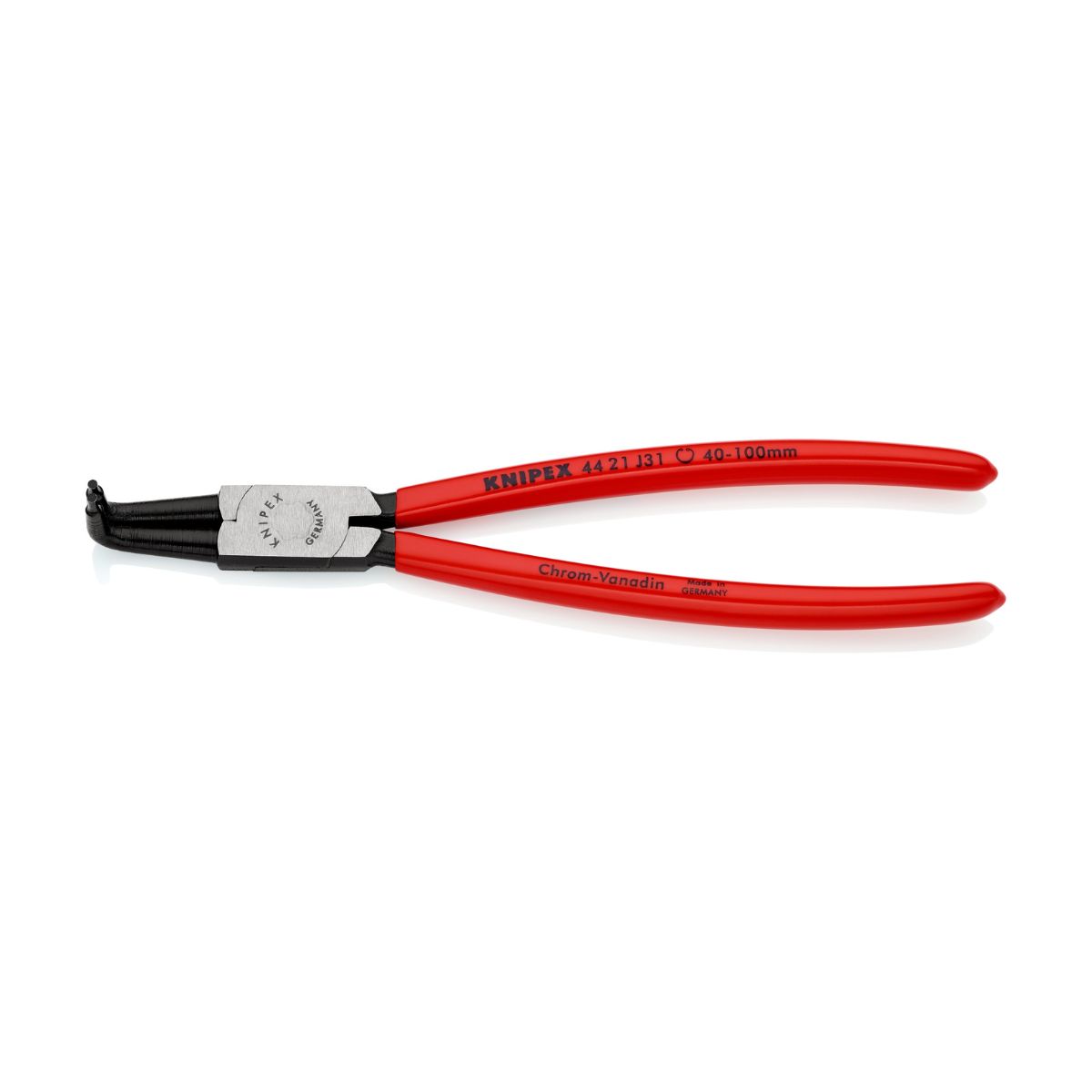 Alicate Knipex 44 21 J31 con puntas acodadas a 90 grados