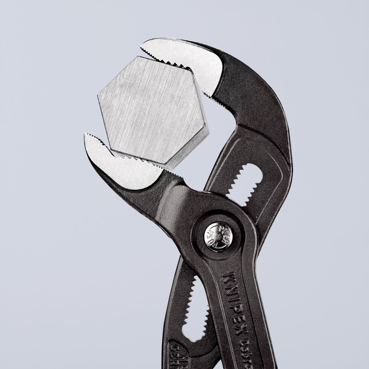 Knipex COBRA 87 02 300 con pulsador de ajuste y mangos bicomponentes