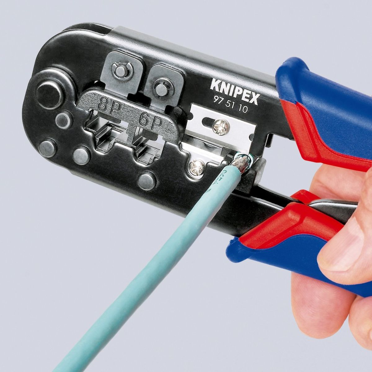 Crimpadora Knipex 97 51 10 con guillotina y pelacables integrado