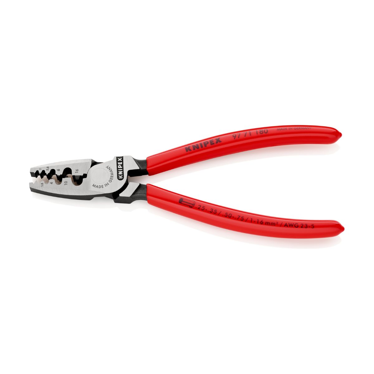 Knipex 97 71 180 de 180 mm con mangos recubiertos de plástico