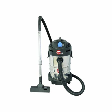 Aspirador Loxam LOASP301 INOX 30L para agua y polvo con toma sincronizada y depósito de acero inoxidable