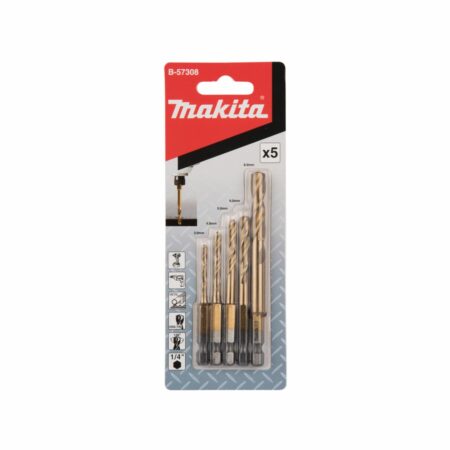 Makita B-57308 estuche de brocas para metal HSS-TiN 1/4