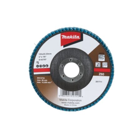 Makita D-63797 disco de láminas 125 mm Z60 zirconia para desbaste de metal