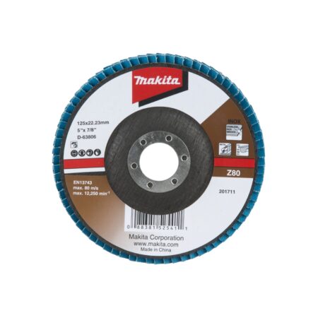 Makita D-63806 disco de láminas 125 mm Z80 zirconia para acabados finos en metal
