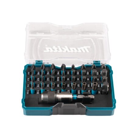 makita-e-12441-estuche-puntas-impact-black-33pcs.jpg" alt="Makita E-12441 estuche de 33 puntas Impact Black con múltiples perfiles y adaptador de vaso para atornillador de impacto
