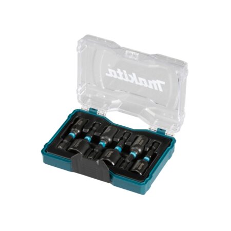 Juego Makita E-15768 de 6 llaves de vaso de 1/4 pulgadas con acabado negro y presentación en soporte plástico