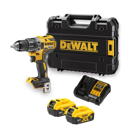 Taladro atornillador DeWalt DCD791P2-QW XR 18V sin percutor con dos baterías de 5,0 Ah, cargador y maletín TSTAK