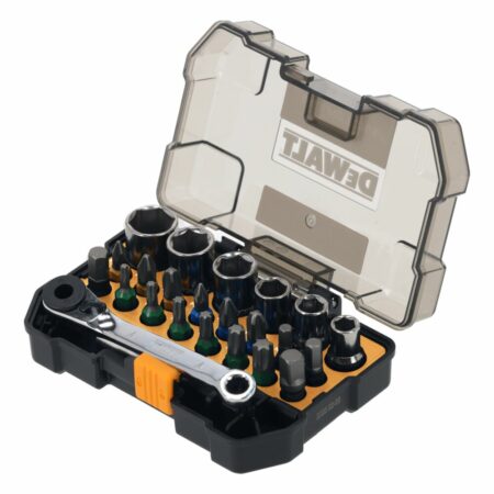 uego de puntas y vasos DeWalt 24 piezas con carraca edición McLaren