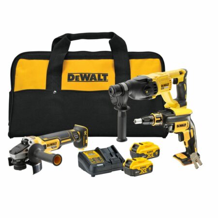 combo Dewalt XR 18V con atornillador martillo y amoladora
